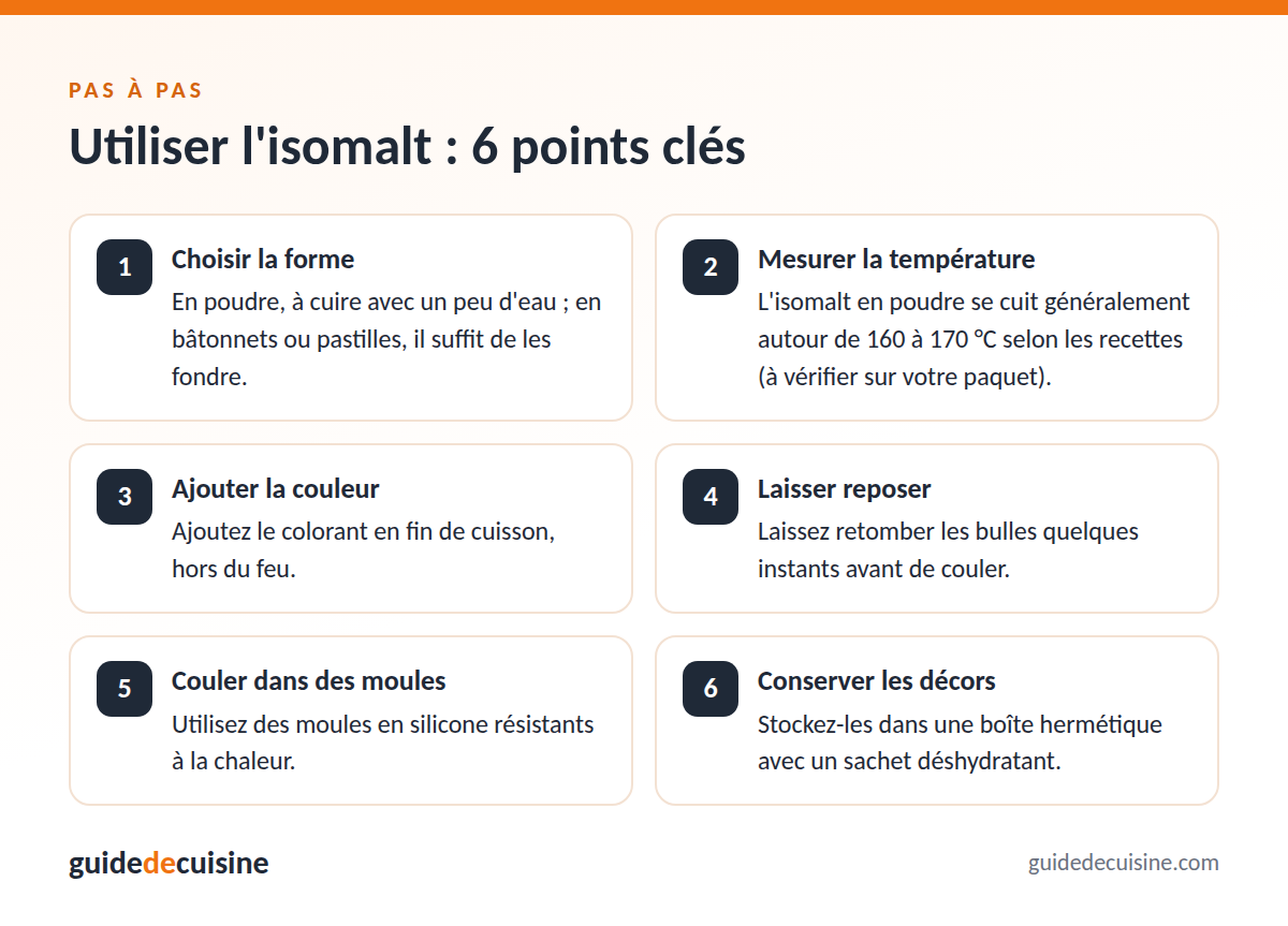 Infographie : utiliser l'isomalt