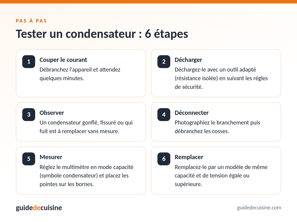 Infographie : tester un condensateur
