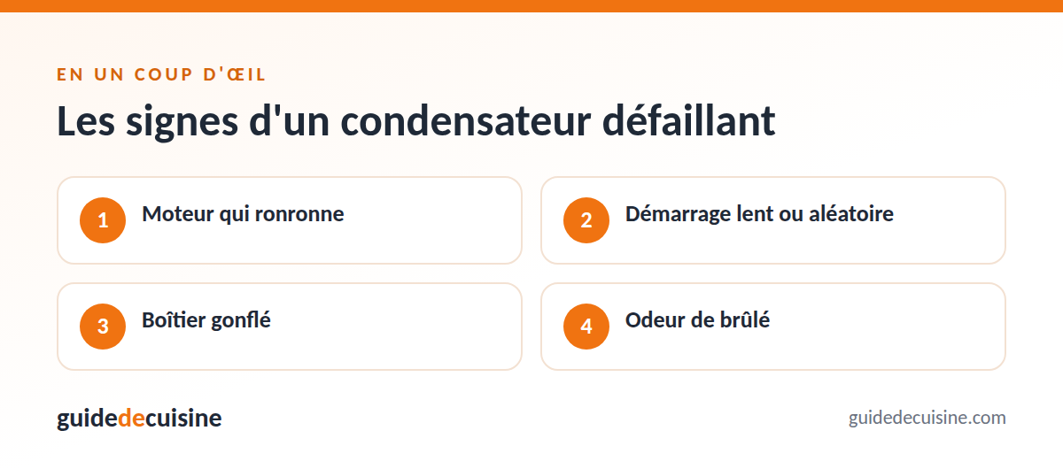 Infographie : les signes d'un condensateur défaillant