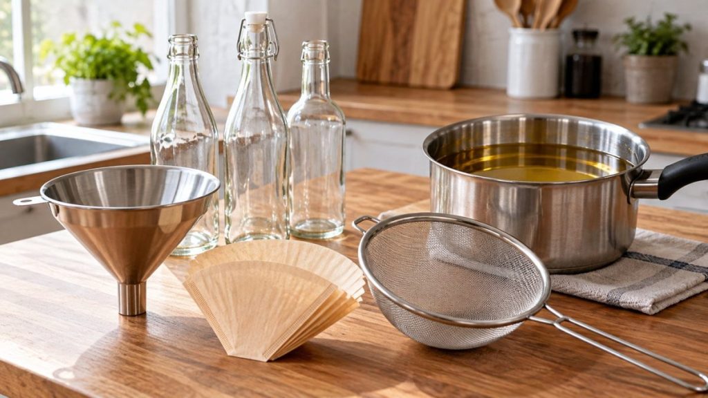 Matériel pour filtrer l'huile de friture