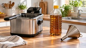 Huile de friture usagée dans une cuisine