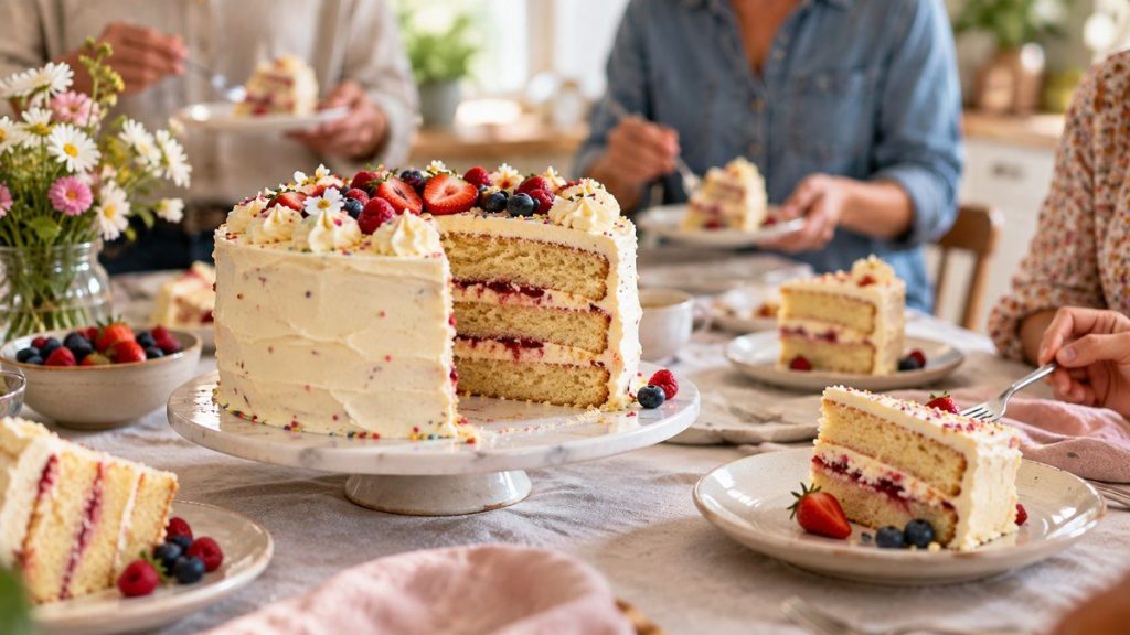 Layer cake partagé en famille