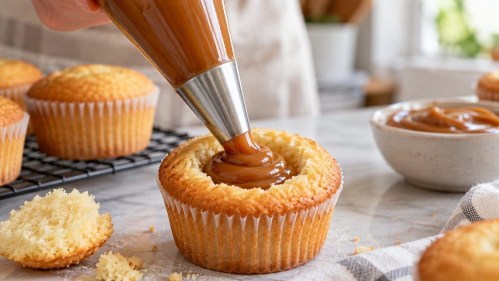 Garnir un cupcake au caramel