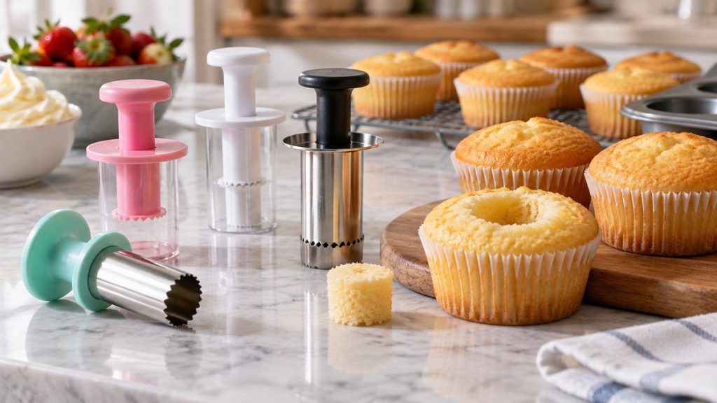 Plusieurs évideurs à cupcakes