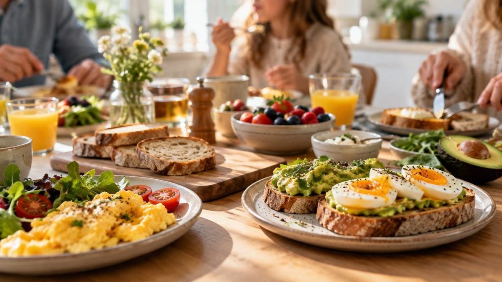 Brunch aux œufs en famille