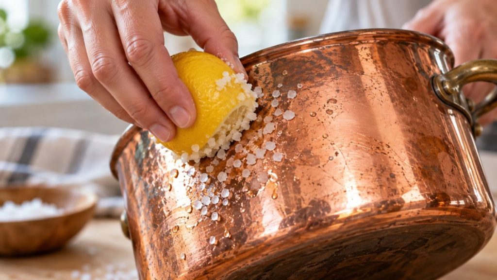 Nettoyer le cuivre au citron et au sel