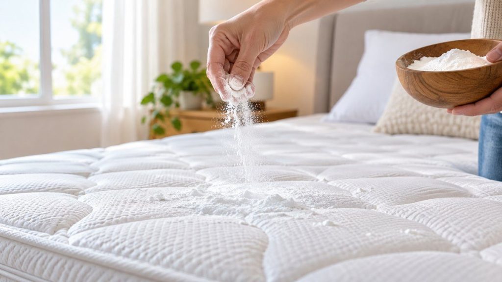 Saupoudrer du bicarbonate sur un matelas