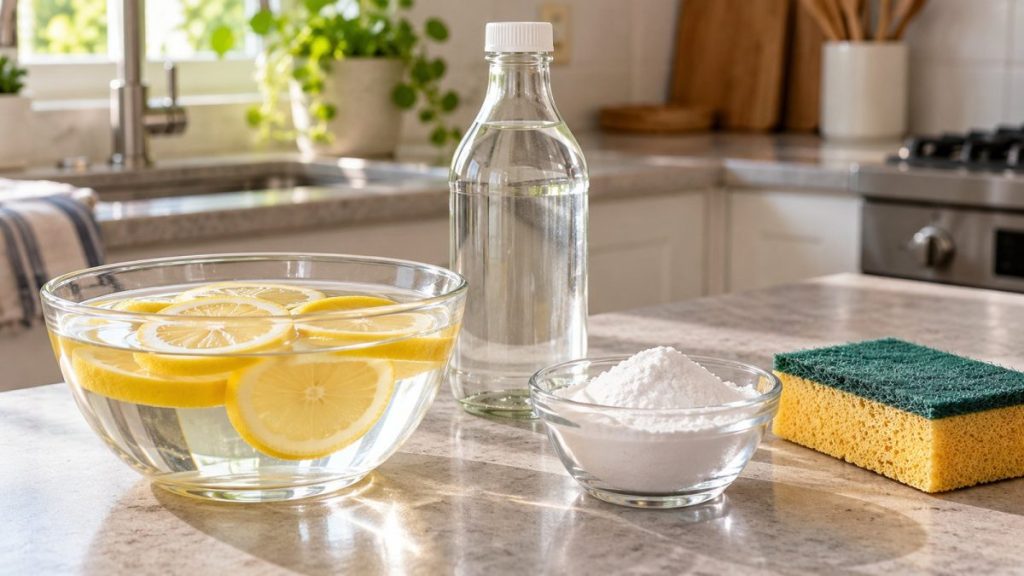 Citron, vinaigre et bicarbonate pour nettoyer le micro-ondes